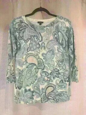 Women’s Blue&Yellow Paisley Talbots Top